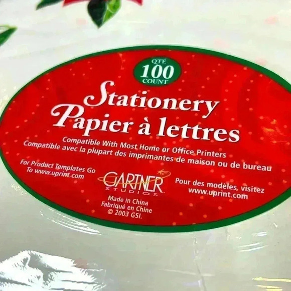 Vintage Christmas Stationary Paper Letter Cards Write Craft Journal Poinsettia - Picture 3 of 4